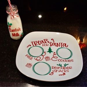 Santas milk and cookies set.  Hand made.